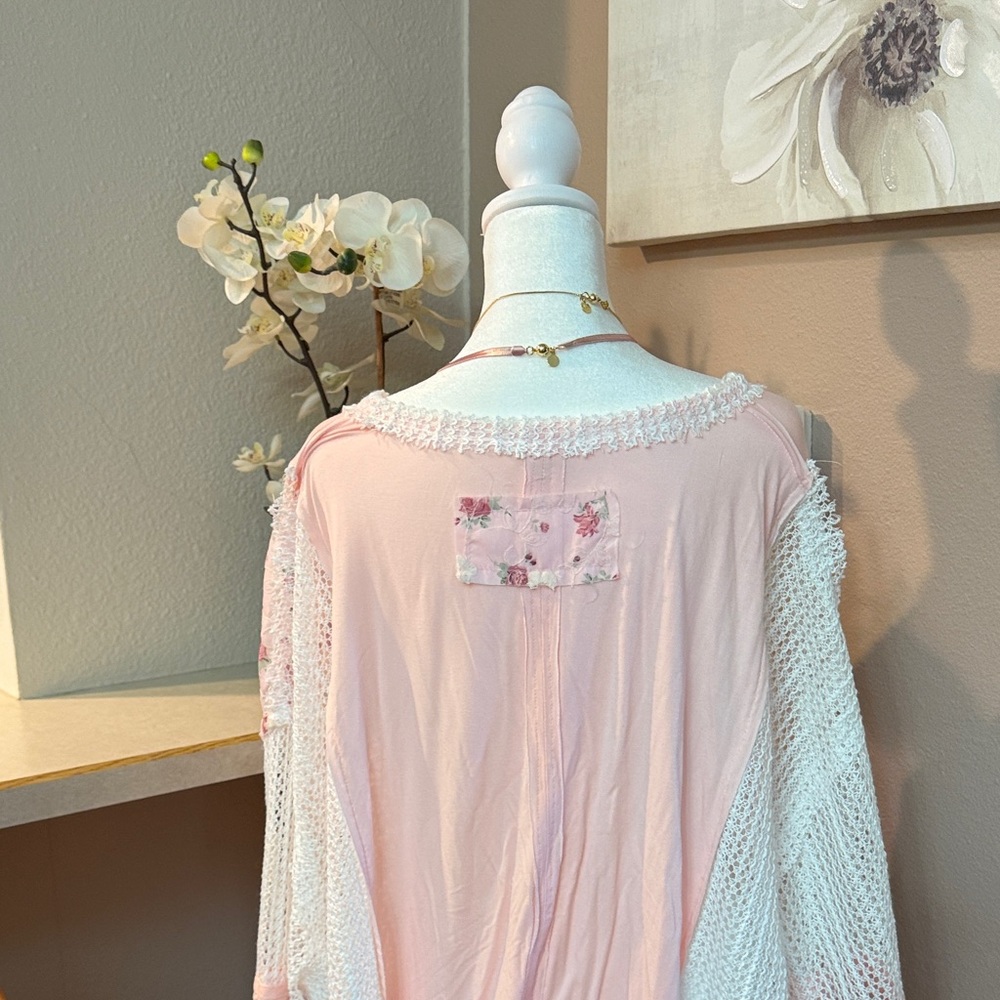 Pol Pink And White Patchwork Blouse - image 3